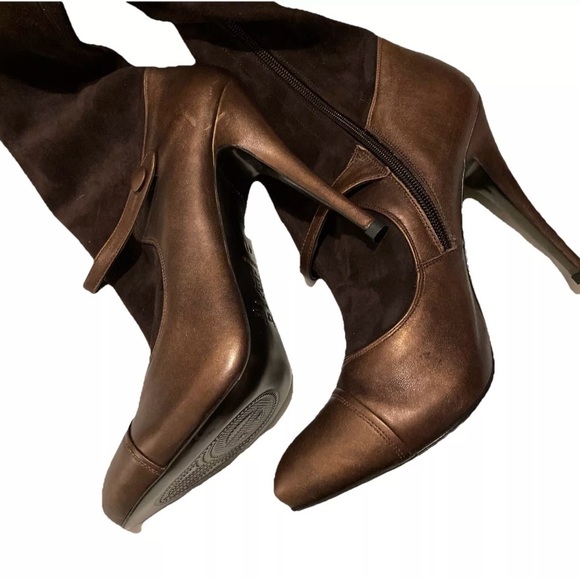 El Dante’s Brown Suede Over the Knee Stiletto Heel Boots. Sz. 9. Made in Spain - Picture 7 of 9